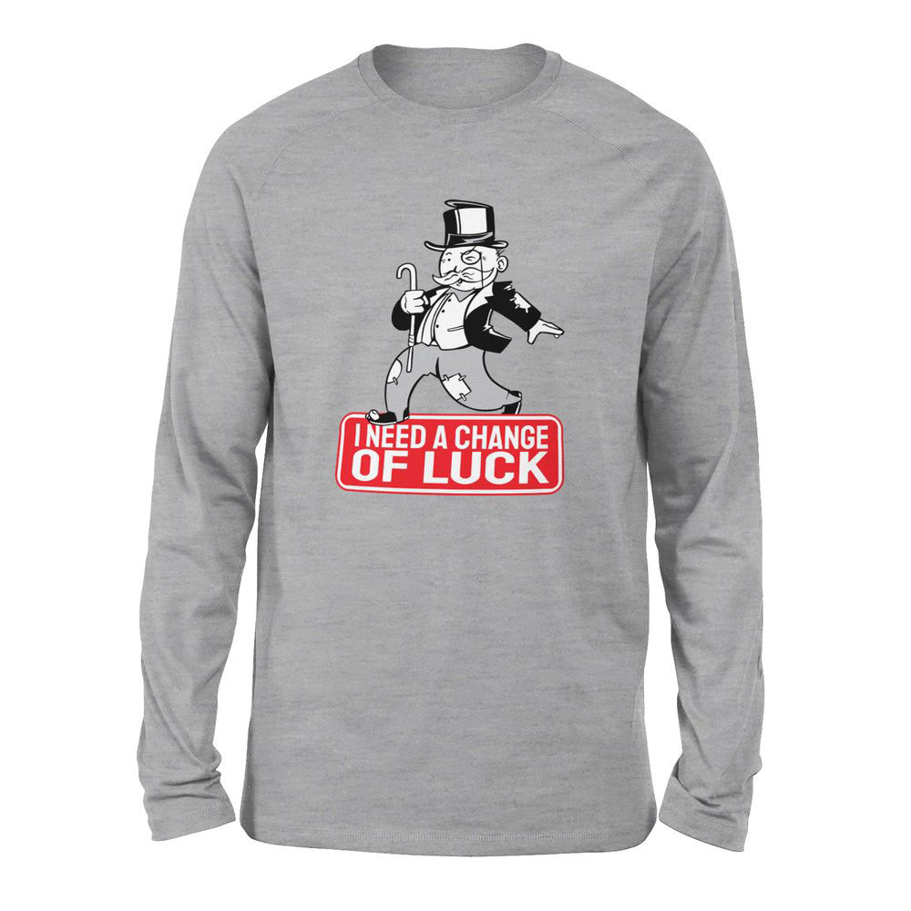 Change Luck Monopoly Parody Men/Unisex Drop Shoulder Sweatshirt in Athletic Heather color