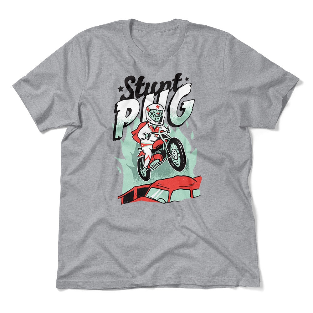 Stunt Pug Men/Unisex T-Shirt in Athletic Heather color