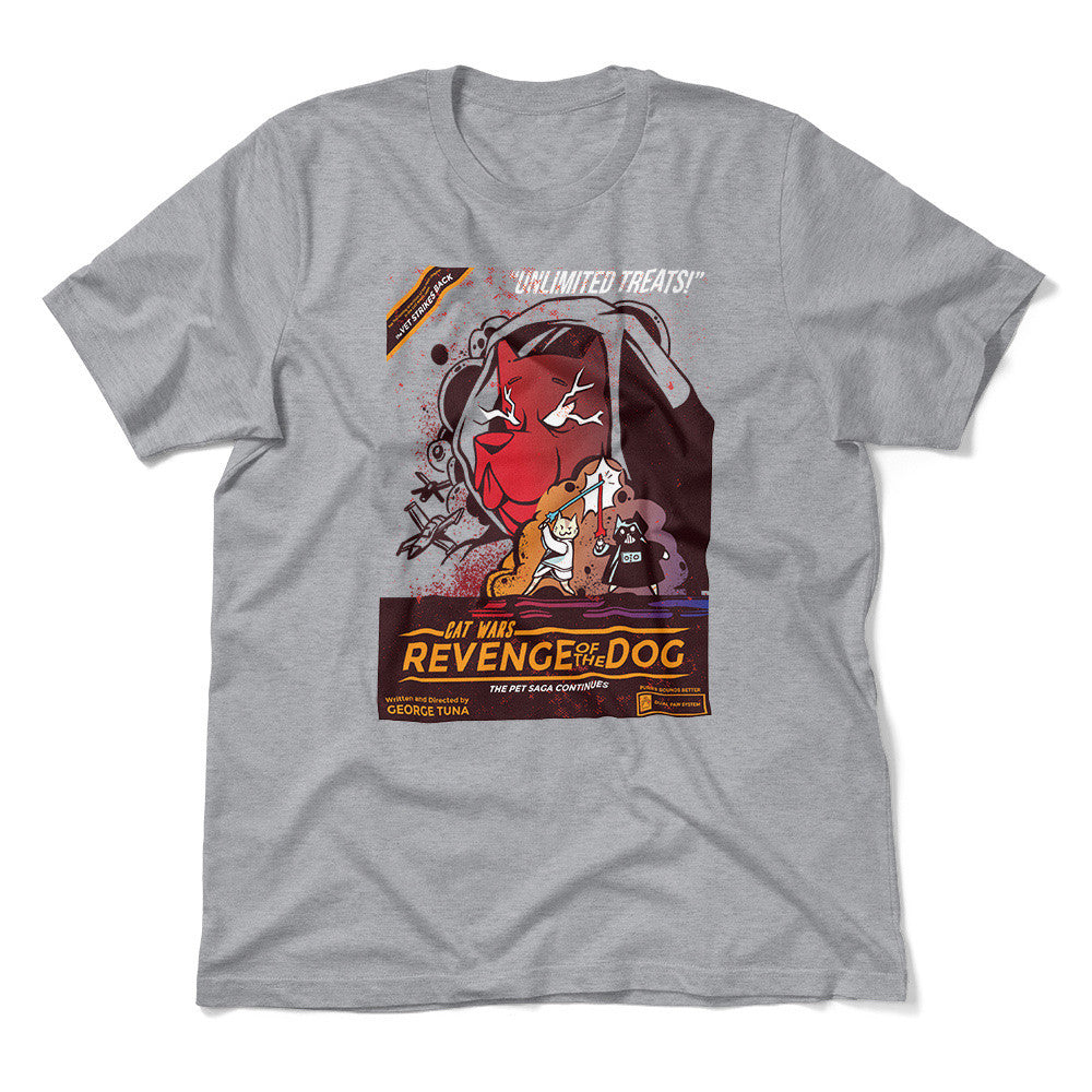 Cat Wars - Revenge Of The Dog Men/Unisex T-Shirt in Athletic Heather color