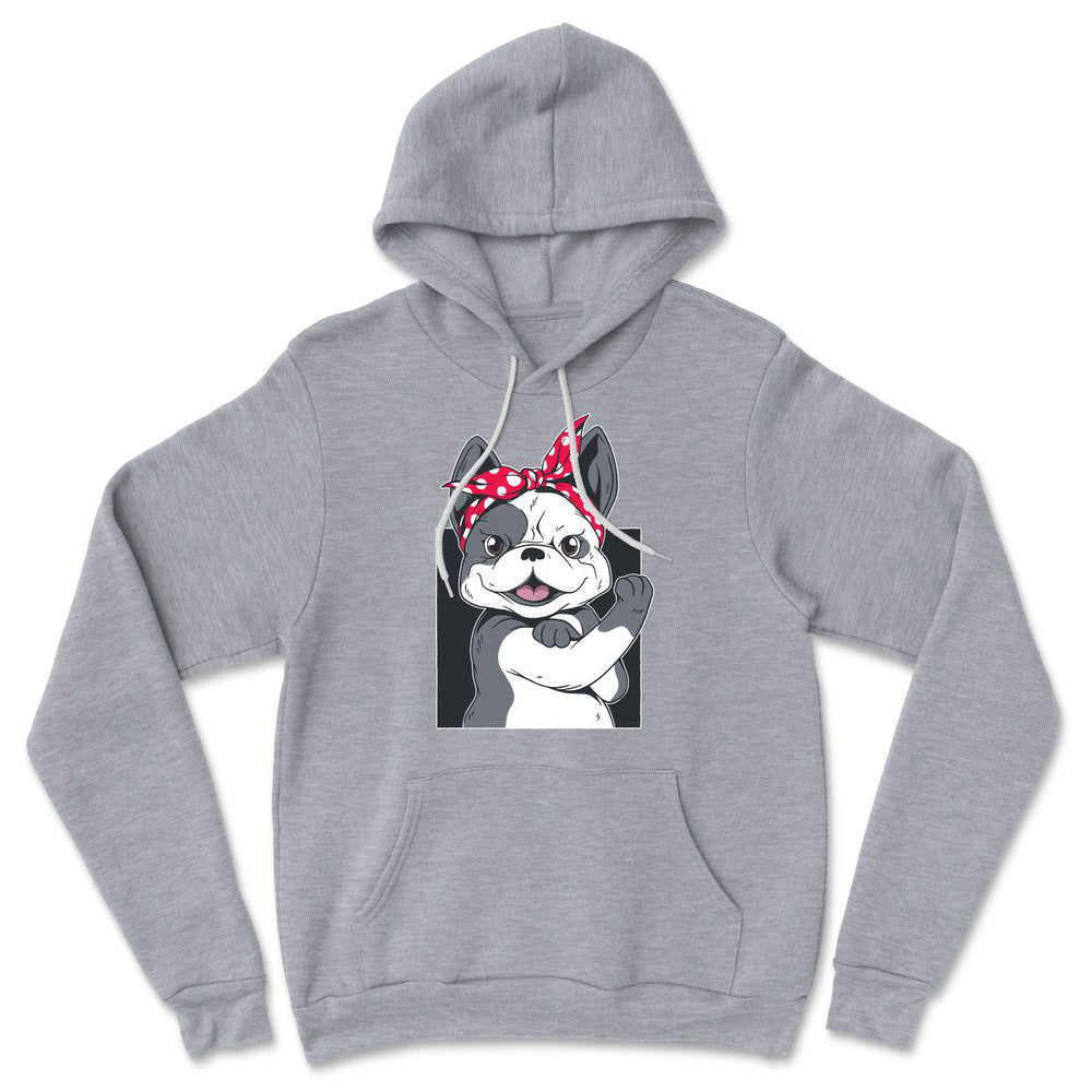 French Bulldog Hoodie in Athletic Heather color