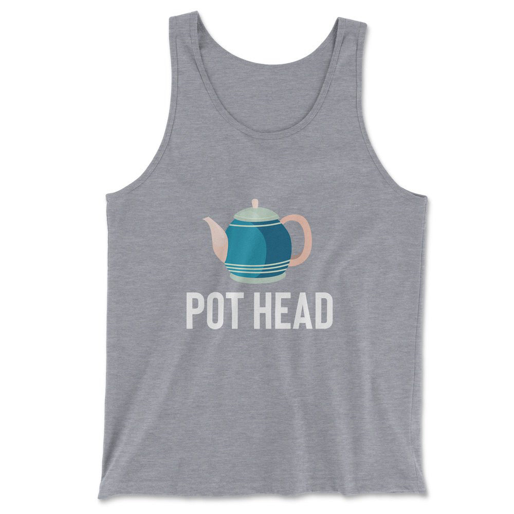 Pot Head Men/Unisex Tank in Athletic Heather color