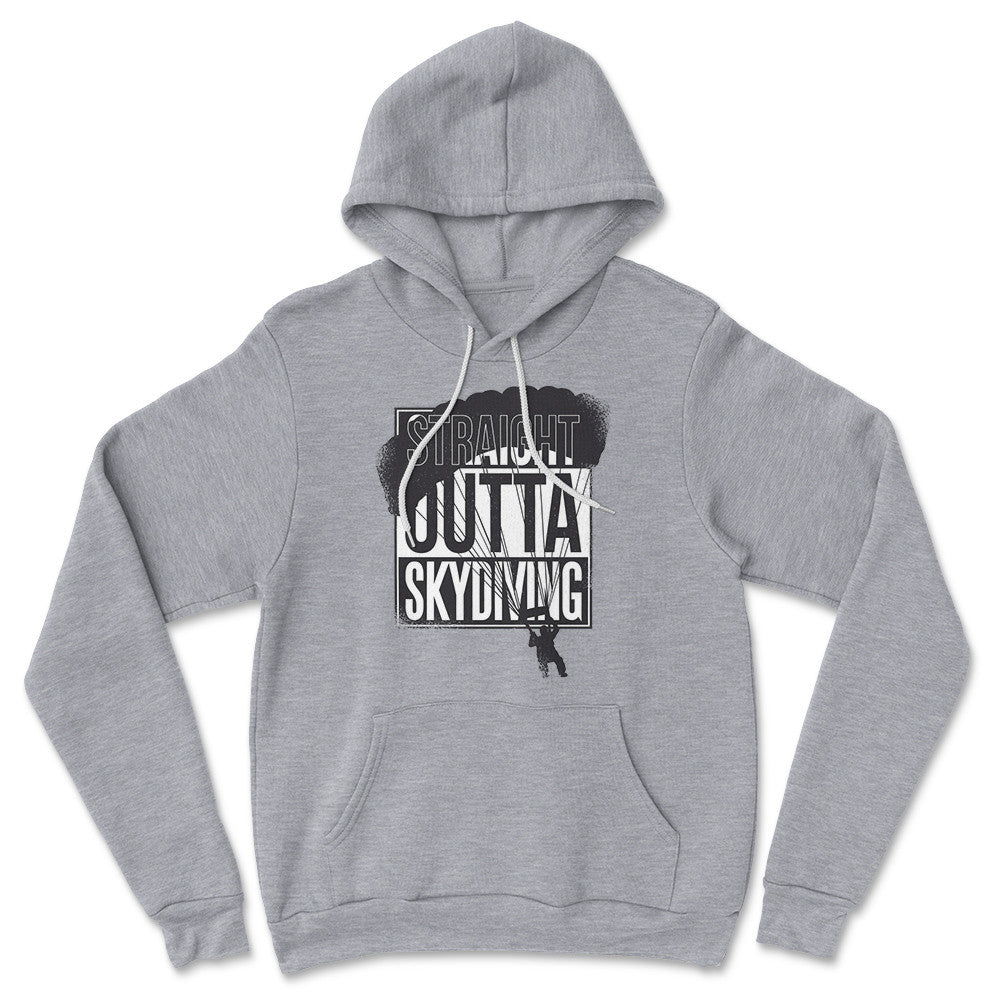 Straight Outta Skydiving Hoodie in Athletic Heather color