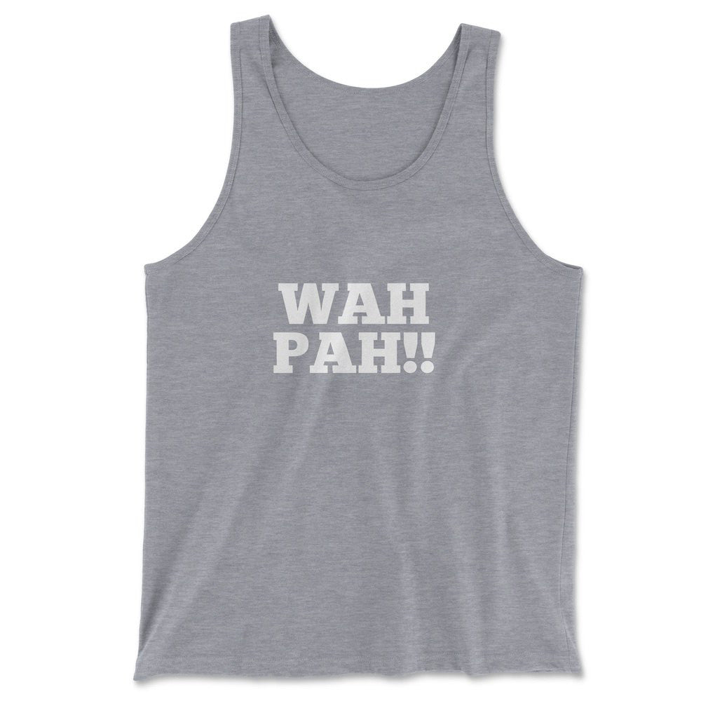 Wah Pah!! Men/Unisex Tank in Athletic Heather color