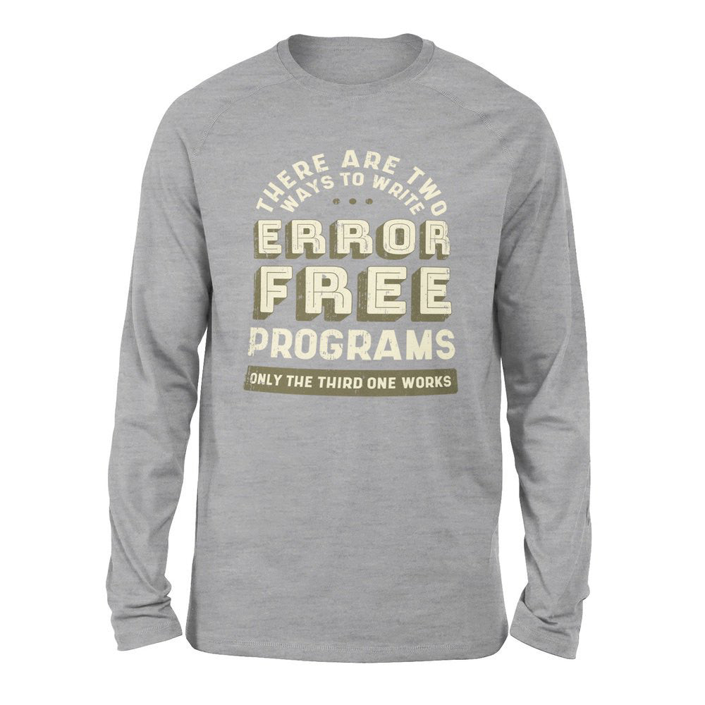 How Many Ways To Write Error Free Programs Men/Unisex Drop Shoulder Sweatshirt in Athletic Heather color