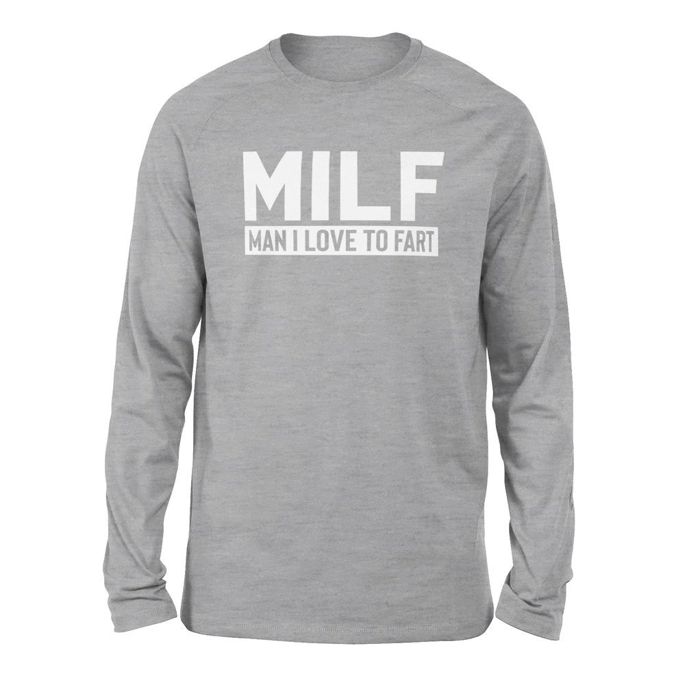 MILF - Man I Love To Fart Men/Unisex Drop Shoulder Sweatshirt in Athletic Heather color