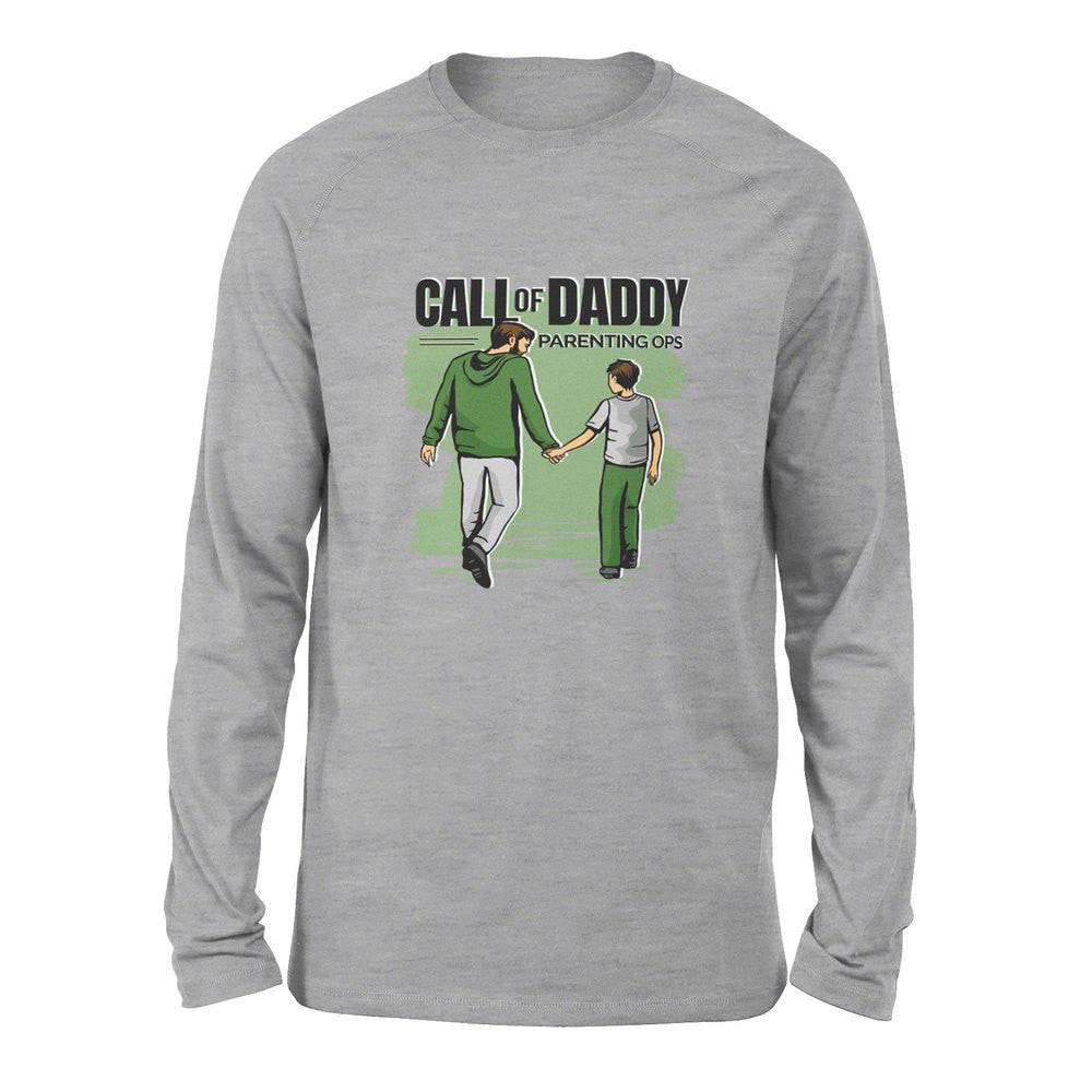 Call Of Daddy Men/Unisex Drop Shoulder Sweatshirt in Athletic Heather color