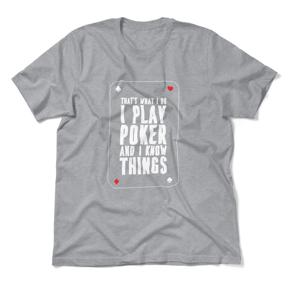 Play Poker Men/Unisex T-Shirt in Athletic Heather color