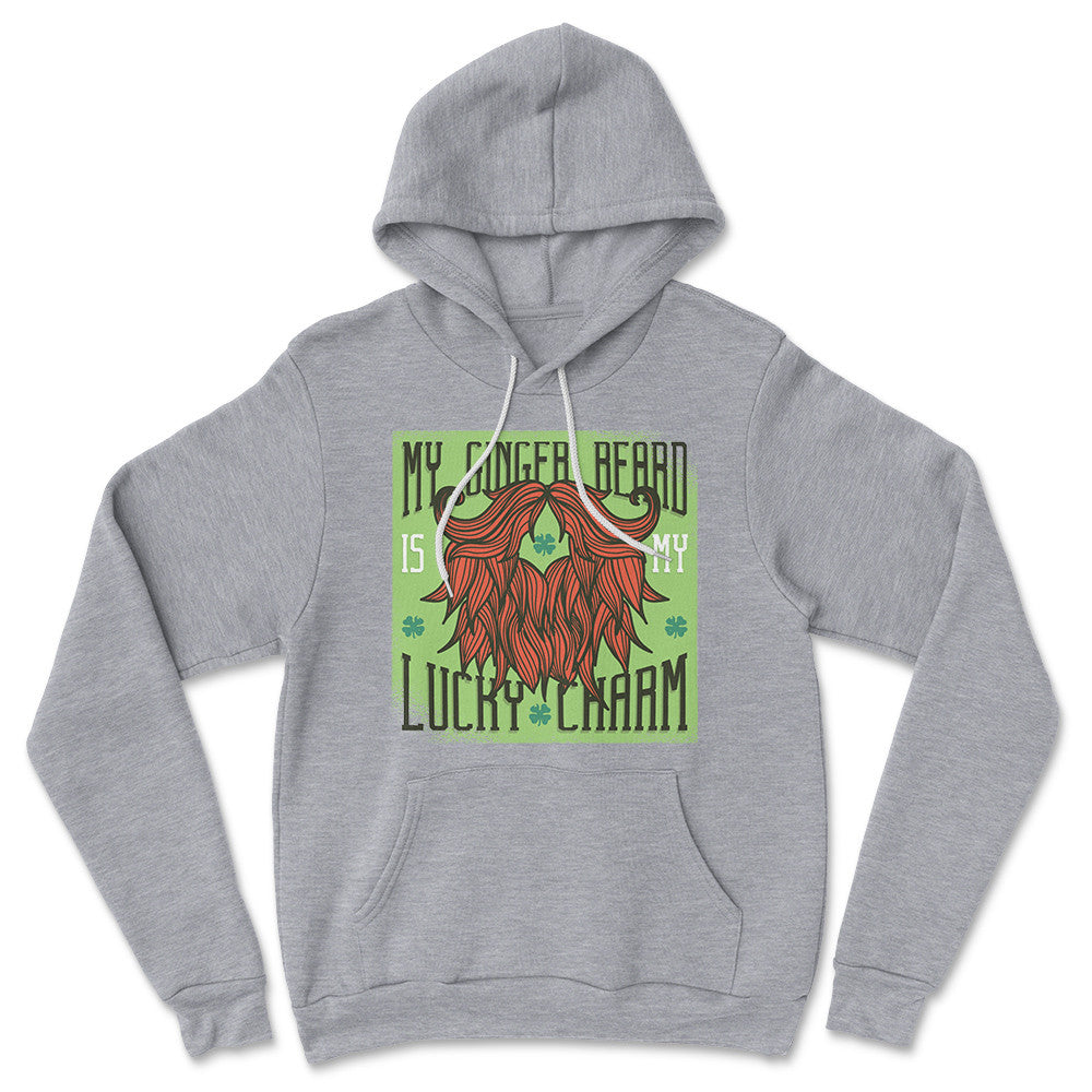 My Ginger Beard Is My Lucky Charm Hoodie in Athletic Heather color