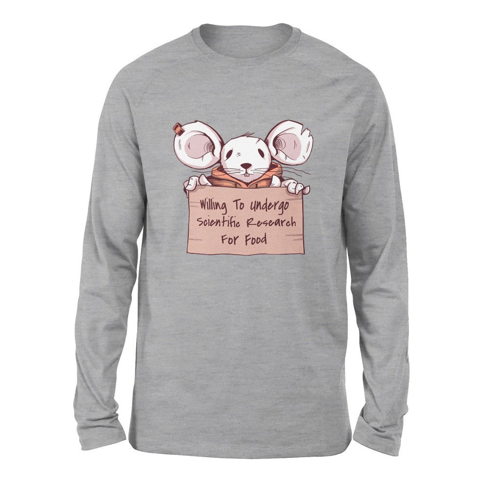 Willing To Undergo Scientific Research For Food Men/Unisex Drop Shoulder Sweatshirt in Athletic Heather color