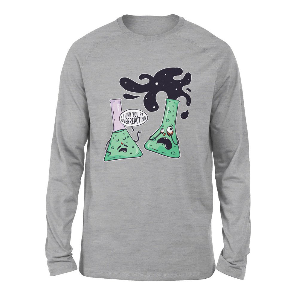 I Think You're Overreacting Men/Unisex Drop Shoulder Sweatshirt in Athletic Heather color