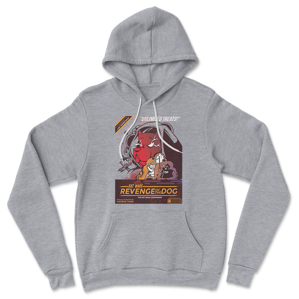 Cat Wars - Revenge Of The Dog Hoodie in Athletic Heather color