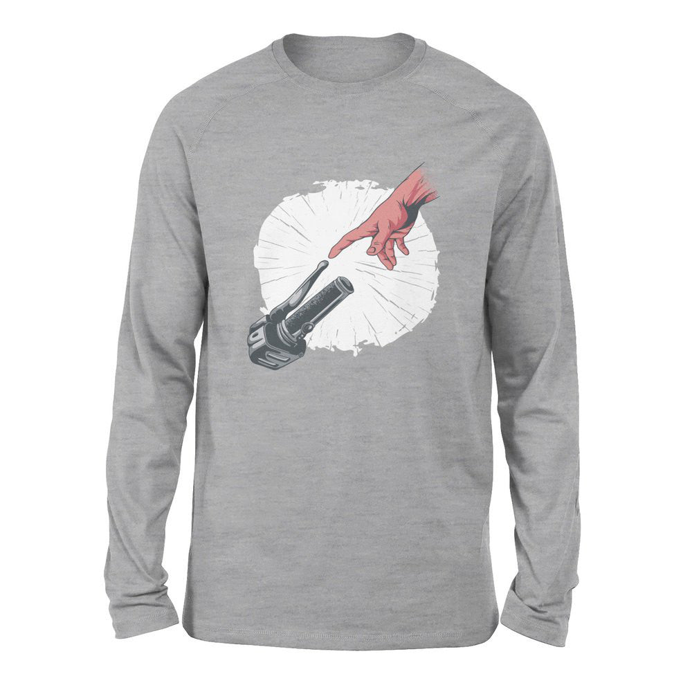 Creation Of Adam - Motorcycle Men/Unisex Drop Shoulder Sweatshirt in Athletic Heather color