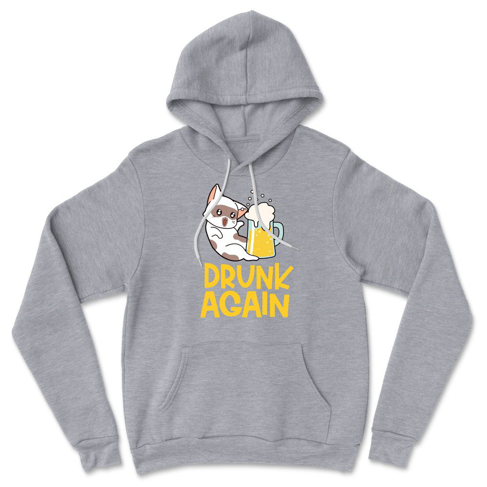 Drunk Again Hoodie in Athletic Heather color