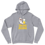 Drunk Again Hoodie in Athletic Heather color