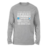 More Important Things In Life Than Fb And Twitter Men/Unisex Drop Shoulder Sweatshirt in Athletic Heather color