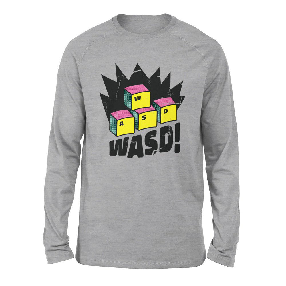 WASD Keyboard For Gamers Men/Unisex Drop Shoulder Sweatshirt in Athletic Heather color