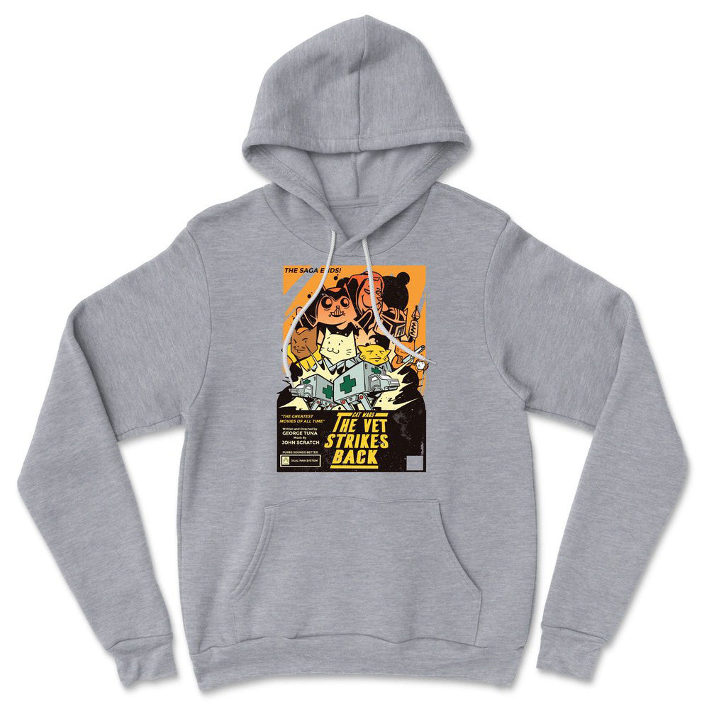 Cat Wars - The Vet Strikes Again Hoodie in Athletic Heather color