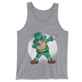 Leprechaun Dabbing Men/Unisex Tank in Athletic Heather color