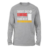 Shout Out To Elevators For Picking Me Up When I'm Down Men/Unisex Drop Shoulder Sweatshirt in Athletic Heather color