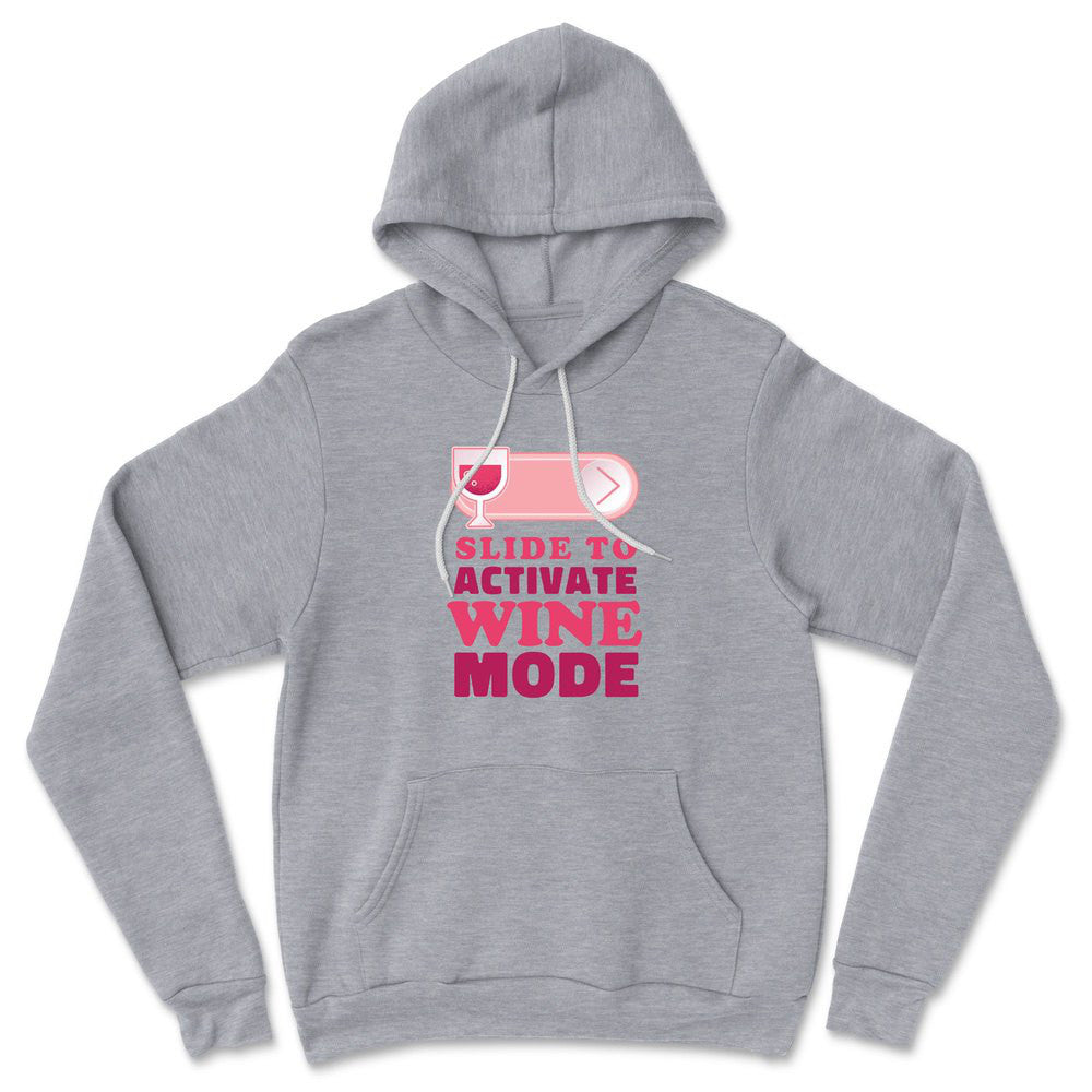 Swipe Right For Wine Mode Hoodie in Athletic Heather color