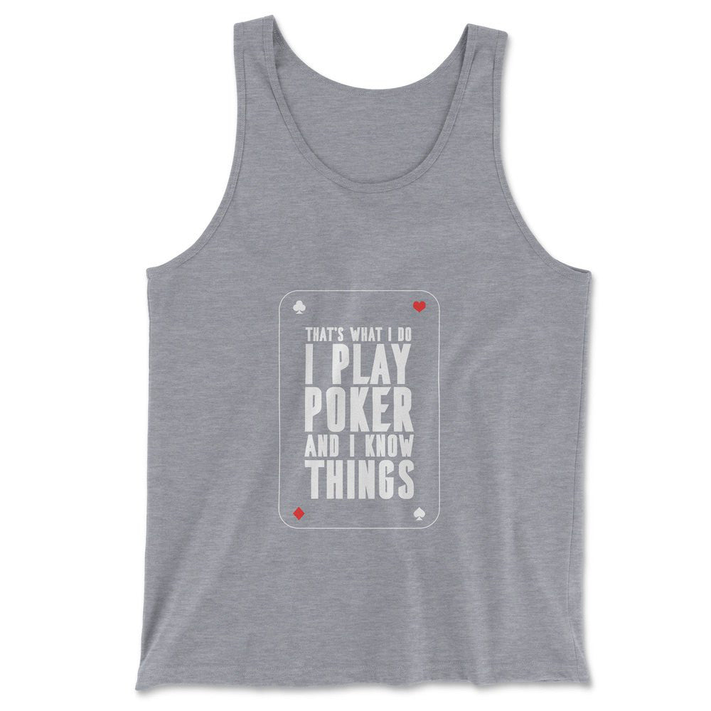 Play Poker Men/Unisex Tank in Athletic Heather color