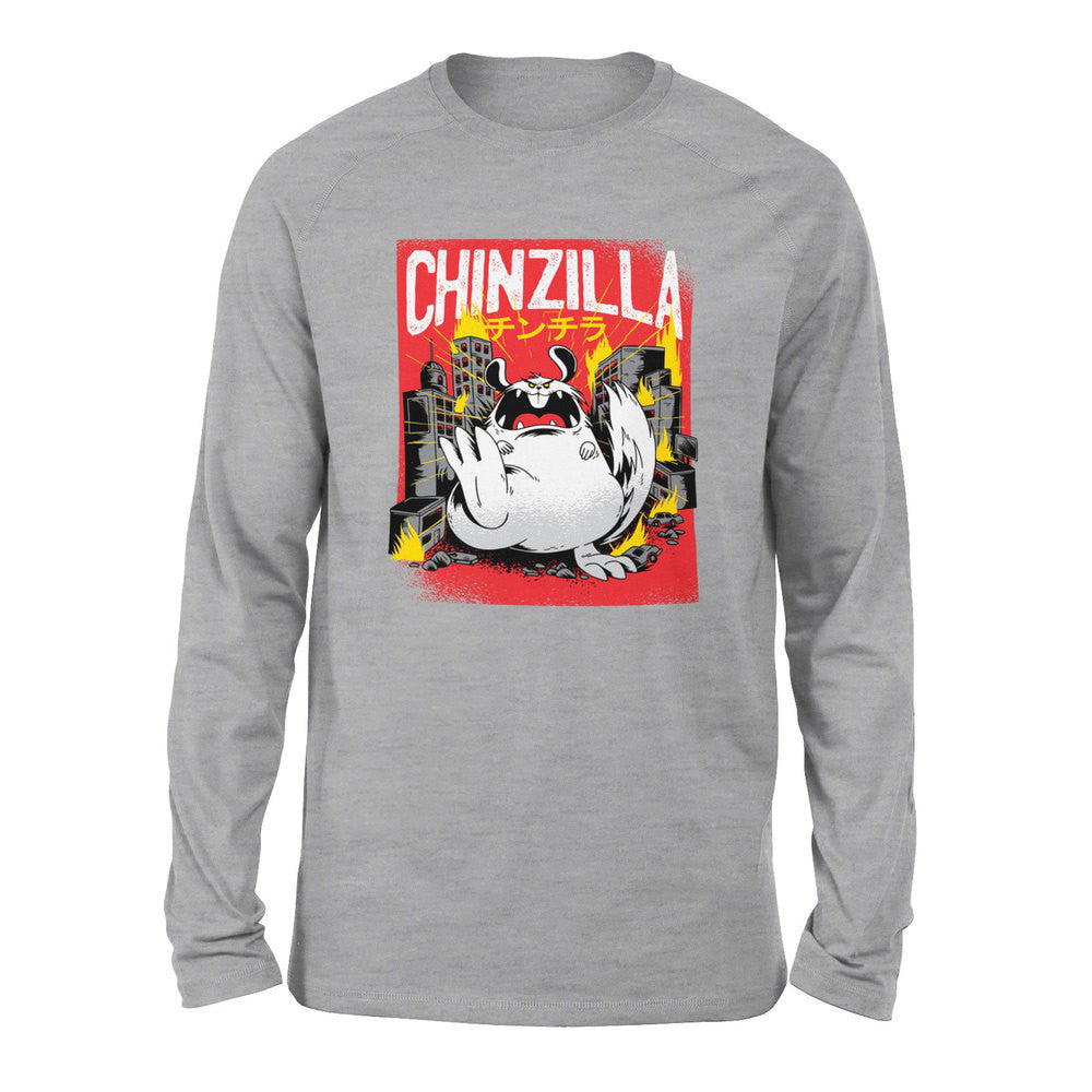 Chinzilla Monster Men/Unisex Drop Shoulder Sweatshirt in Athletic Heather color