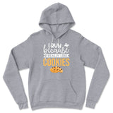 I Run Because I Really Like Cookies Hoodie in Athletic Heather color