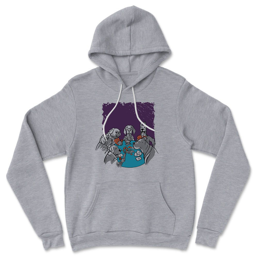 Poker Dogs Hoodie in Athletic Heather color