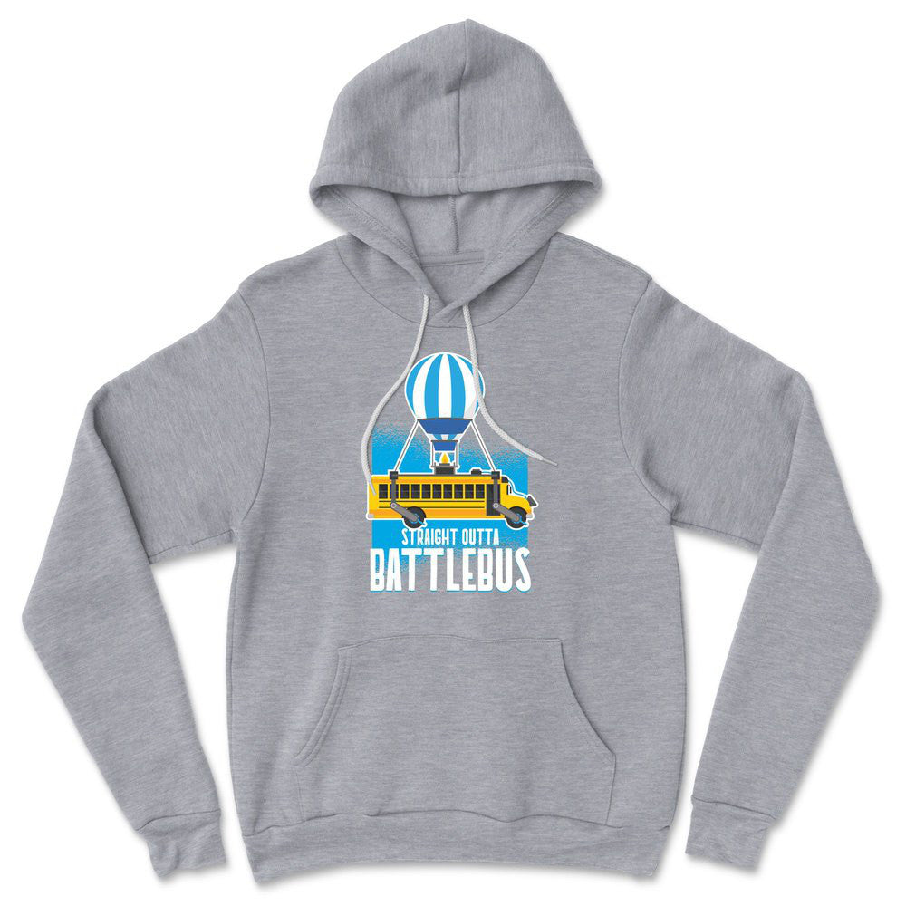 Straight Outta Battle Bus Hoodie in Athletic Heather color