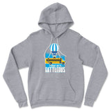 Straight Outta Battle Bus Hoodie in Athletic Heather color