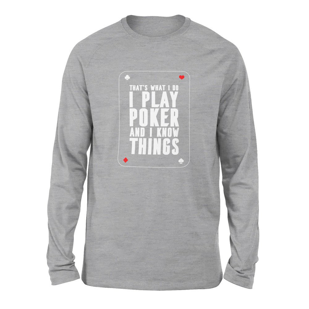 Play Poker Men/Unisex Drop Shoulder Sweatshirt in Athletic Heather color