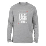Play Poker Men/Unisex Drop Shoulder Sweatshirt in Athletic Heather color