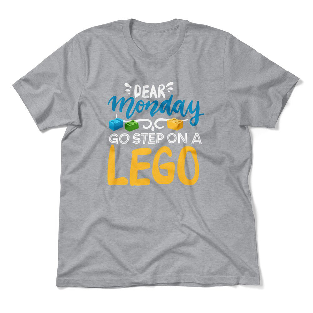 Dear Monday, Go Step On A Lego Men/Unisex T-Shirt in Athletic Heather color
