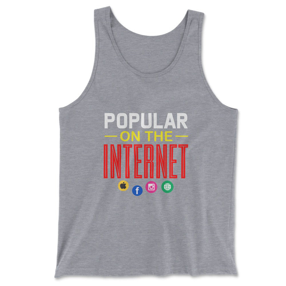 Popular On The Internet Men/Unisex Tank in Athletic Heather color