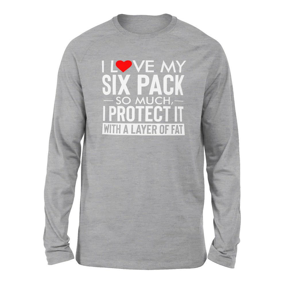 I Love My Six Pack So Much, I Protect It With A Layer Of Fat Men/Unisex Drop Shoulder Sweatshirt in Athletic Heather color
