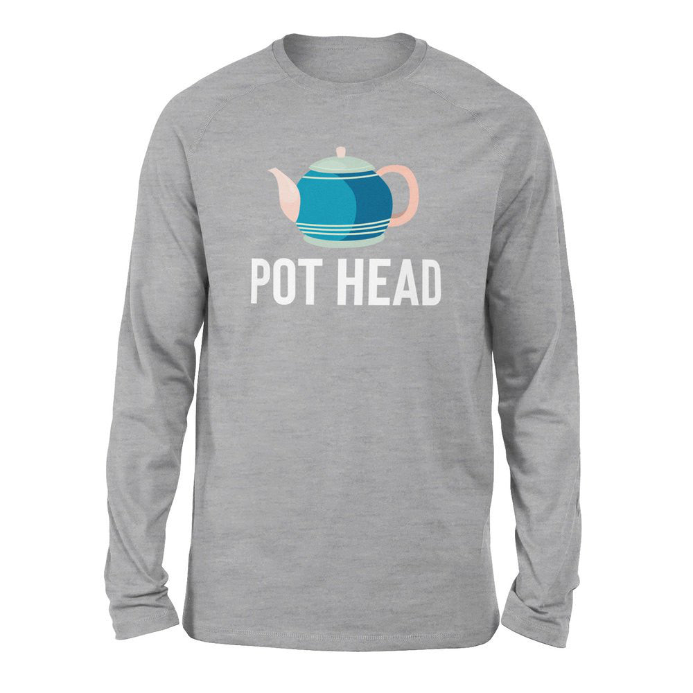 Pot Head Men/Unisex Drop Shoulder Sweatshirt in Athletic Heather color
