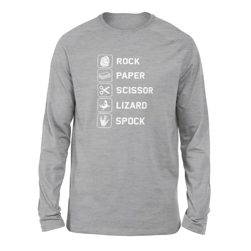 Rock Paper Scissor Lizard Spock Men/Unisex Drop Shoulder Sweatshirt in Athletic Heather color