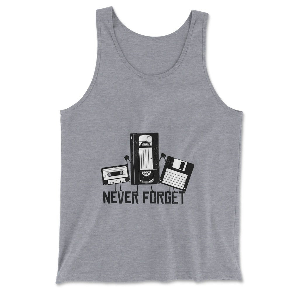 Never Forget The Old Stuff Men/Unisex Tank in Athletic Heather color