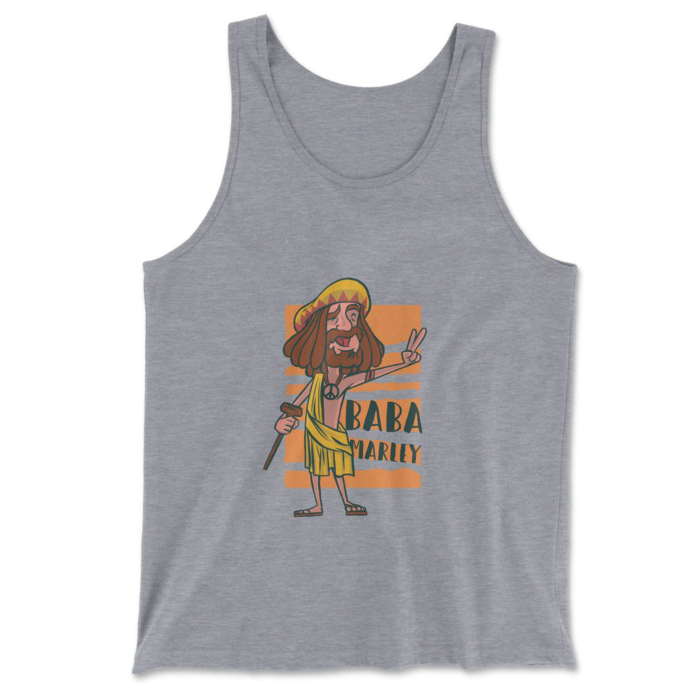 Indian Guru - Baba Marley Men/Unisex Tank in Athletic Heather color
