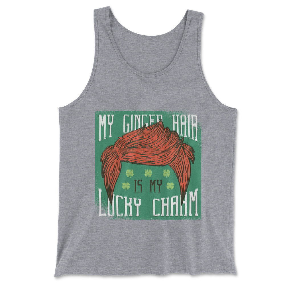 My Ginger Hair Is My Lucky Charm Men/Unisex Tank in Athletic Heather color
