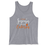 If Only Sarcasm Burned Calories Men/Unisex Tank in Athletic Heather color