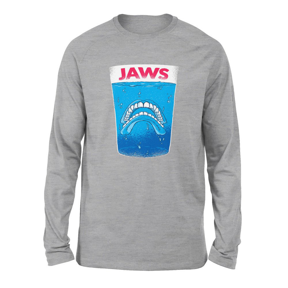 Jaws Teeth Men/Unisex Drop Shoulder Sweatshirt in Athletic Heather color