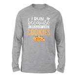 I Run Because I Really Like Cookies Men/Unisex Drop Shoulder Sweatshirt in Athletic Heather color