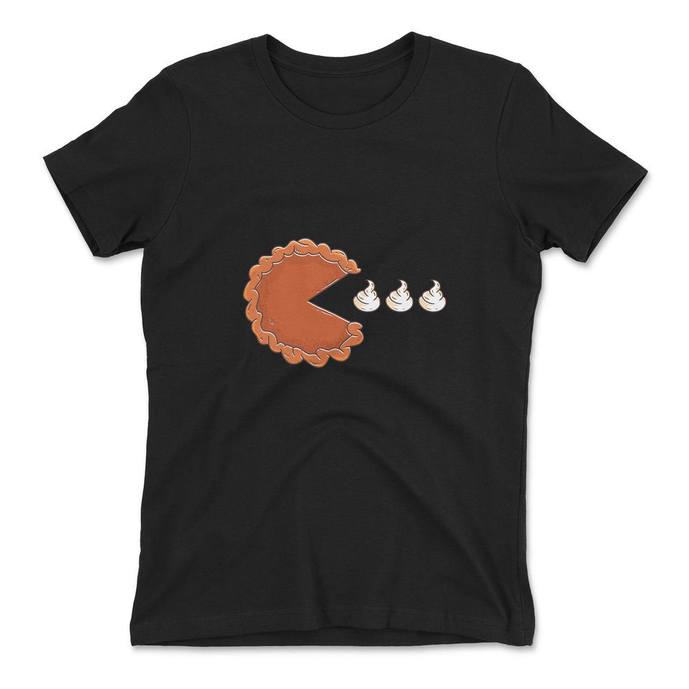 Pie Eating Cream Womens T-Shirt in Black color