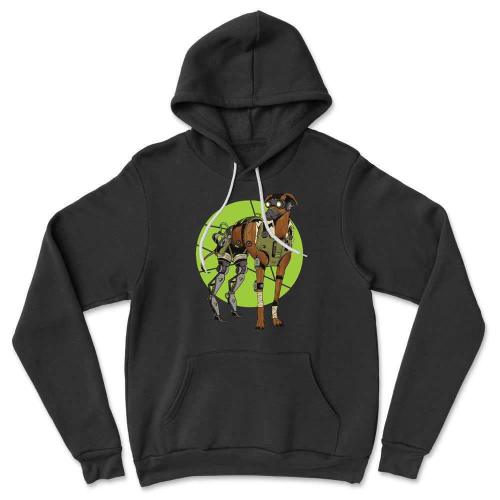 Cyber Greyhound Dog Hoodie in Black color