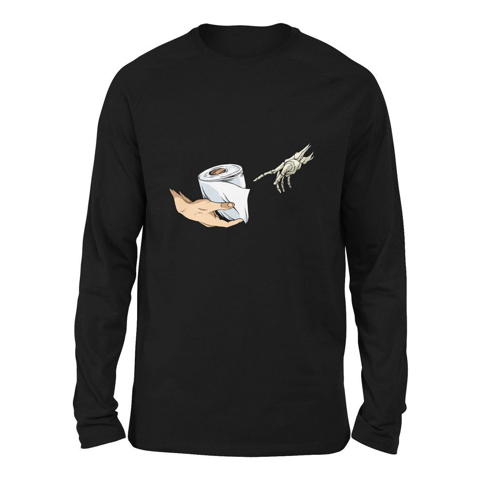 Creation Of Adam - Toilet Paper Men/Unisex Drop Shoulder Sweatshirt in Black color