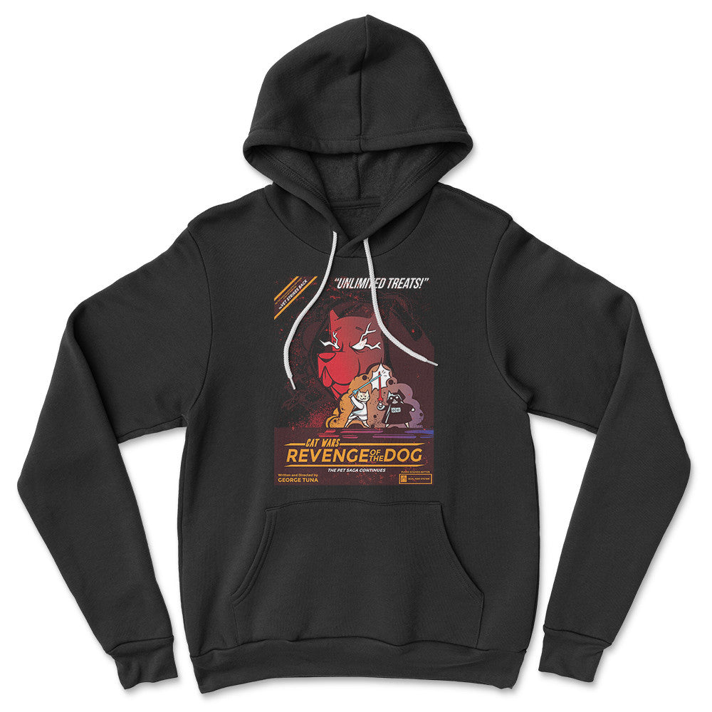 Cat Wars - Revenge Of The Dog Hoodie in Black color