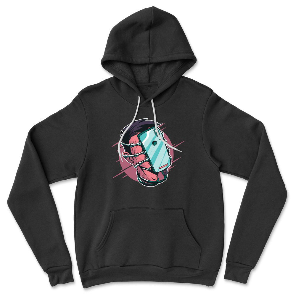 Phone Face Hugger Hoodie in Black color