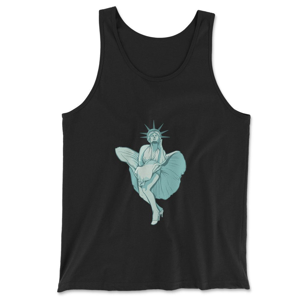 Statue Of Liberty Marilyn Monroe Men/Unisex Tank in Black color