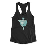 Statue Of Liberty Marilyn Monroe Womens Racerback Tank in Black color
